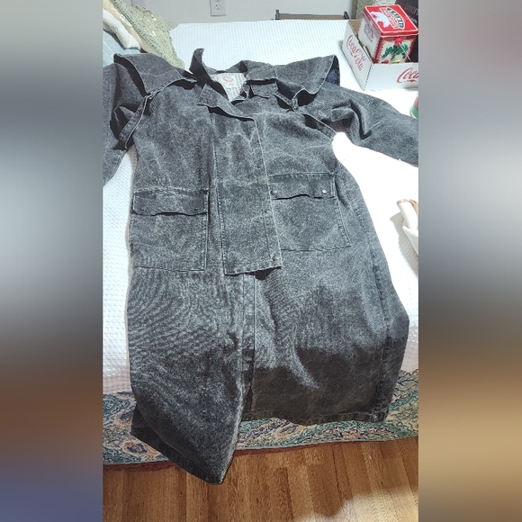 THE AUSTRALIAN OUTBACK COLLECTION EUC MENS SIZE MEDIUM DENIM DUSTER LONG COAT - Picture 2 of 10